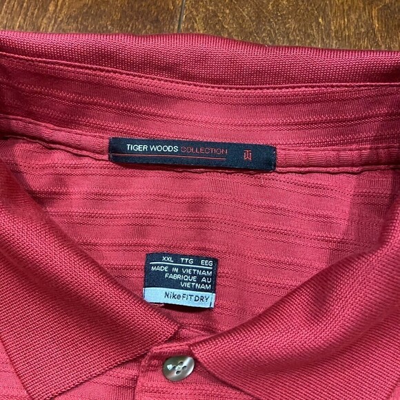Nike Tiger Woods Collection Golf Red Polo Shirt Dri Fit Men's Size XXL - Picture 7 of 7